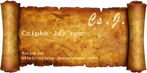 Csipke János névjegykártya